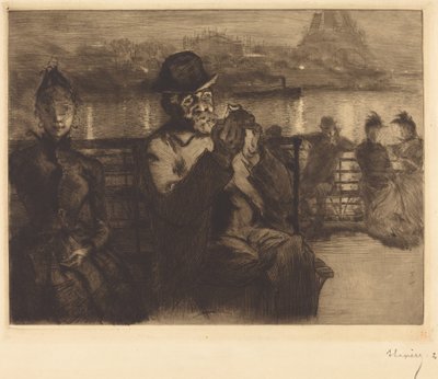 Nad Sekwaną, nocą autorstwa Auguste Lepere