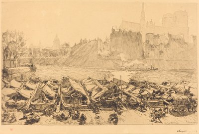 Wielki rynek jabłek autorstwa Auguste Lepere