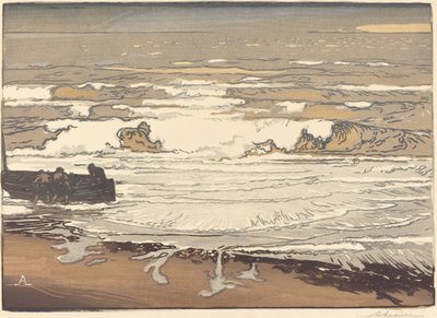 Rozwinięte fale, powódź z września 1901 r. (Les Vagues deferlent) autorstwa Auguste Lepere