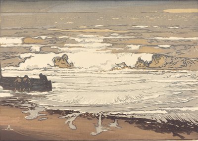 Rozwinięte fale, powódź z września 1901 Les Vagues deferlent, 1901. autorstwa Auguste Lepere