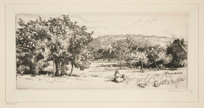 Wioska Villeneuve-sur-Bellot (Seine-et-Marne) autorstwa Auguste Lepere
