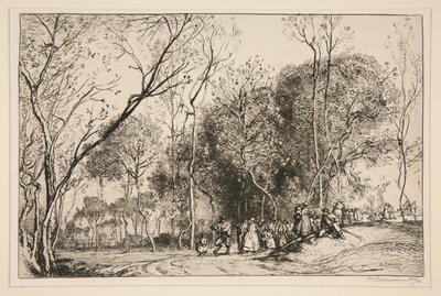 ?t? de la Saint-Martin, la noce qui passe (Wandea) (Lato w Saint-Martin, dawne zaślubiny [Wende]) autorstwa Auguste Lepere