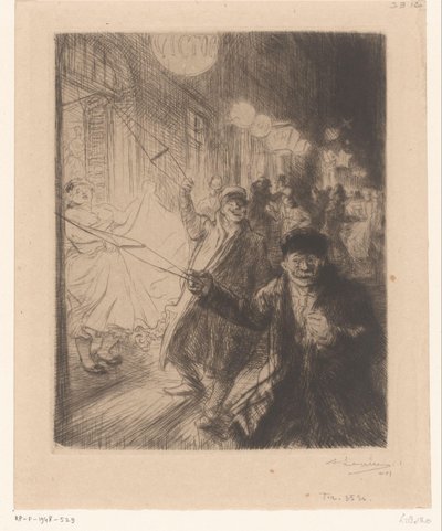 Scena uliczna w Nes autorstwa Auguste Lepère (signed by artist)