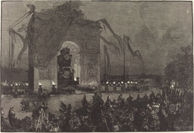 Pogrzeb Wiktora Hugo. Czuwanie autorstwa Auguste Lepère after Henri Louis Scott