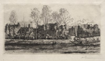 Amiens, brzegi Sommy autorstwa Auguste Louis Lepère