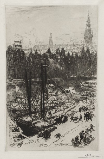 Amsterdam, widok z hotelu Victoria autorstwa Auguste Louis Lepère