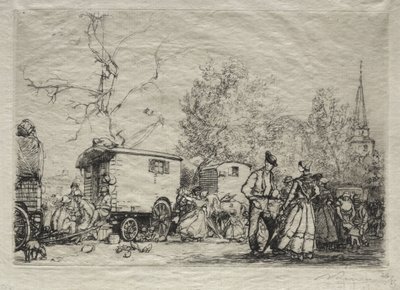 Na Jarmarku Św. Jean de Mont autorstwa Auguste Louis Lepère