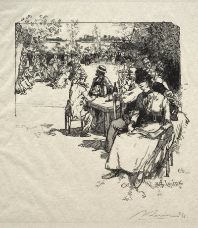 Bal w Point du Jour autorstwa Auguste Louis Lepère