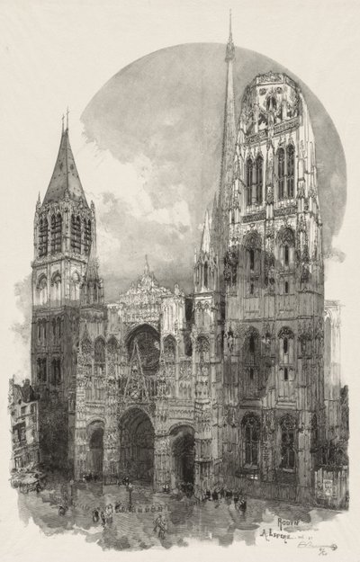 Ilustrowany Rouen: Katedra w Rouen autorstwa Auguste Louis Lepère