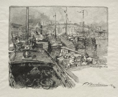 Basin de la Villette autorstwa Auguste Louis Lepère