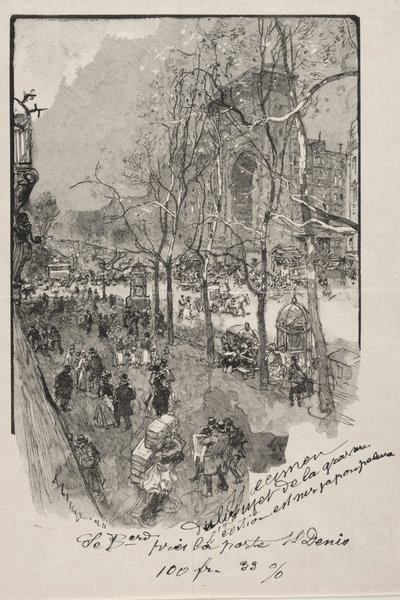 Bulwary, w pobliżu Porte St. Denis autorstwa Auguste Louis Lepère