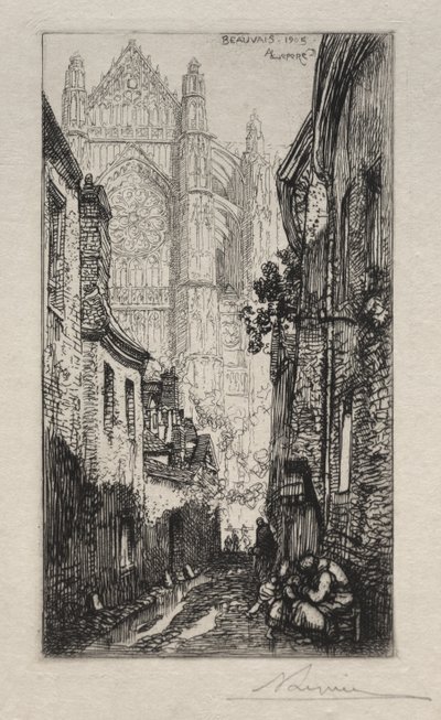 Wąska ulica, Beauvais (Aleja, Beauvais) autorstwa Auguste Louis Lepère