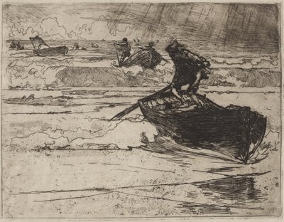 Rybacy uciekający przed burzą autorstwa Auguste Louis Lepère