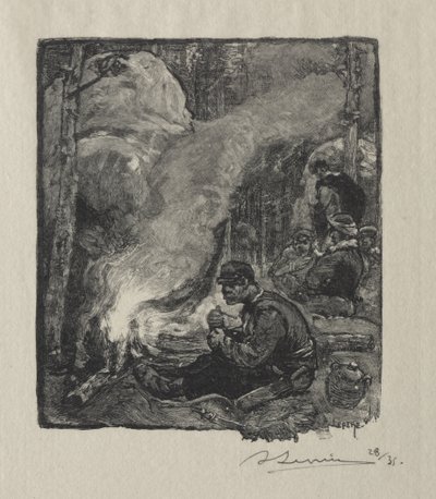 Posiłek drwala autorstwa Auguste Louis Lepère
