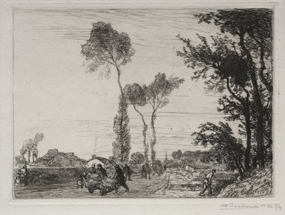 Powrót z targu St. Jean-de-Mont autorstwa Auguste Louis Lepère