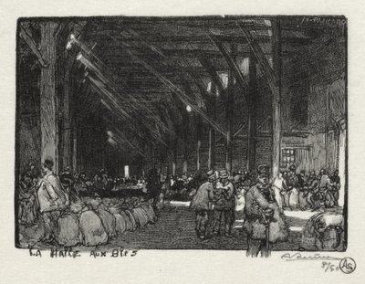 Ilustrowany Rouen: Halle aux Blès autorstwa Auguste Louis Lepère