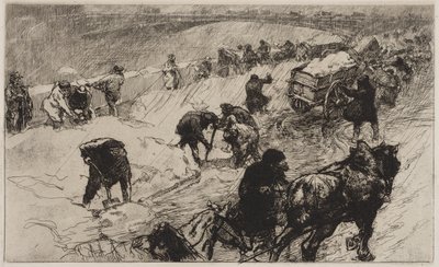 Walka na śnieżki: Nabrzeże Kwiatów autorstwa Auguste Louis Lepère