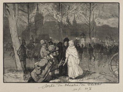 Opuszczenie Teatru Chatelet autorstwa Auguste Louis Lepère