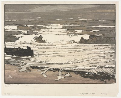 Przełamujące się fale, przypływ września 1901 autorstwa Auguste Louis Lepère