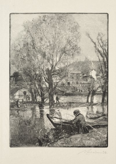 Róg wyspy Billancourt autorstwa Auguste Louis Lepère