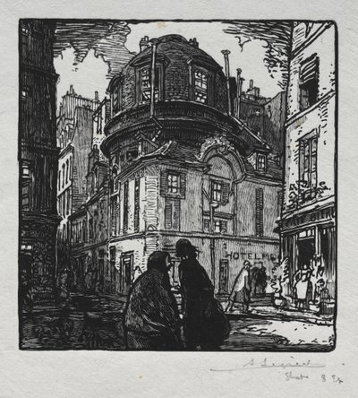 Widok na Hotel Colbert autorstwa Auguste Louis Lepère