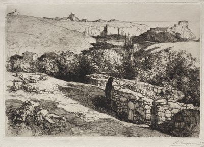 Widok na port La Meule autorstwa Auguste Louis Lepère
