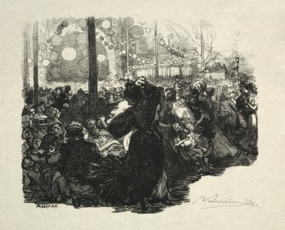 14 lipca, Rue de Belleville, godz. autorstwa Auguste Louis Lepère