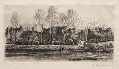 Amiens, brzegi Sommy, 1907. autorstwa Auguste Louis Lepère