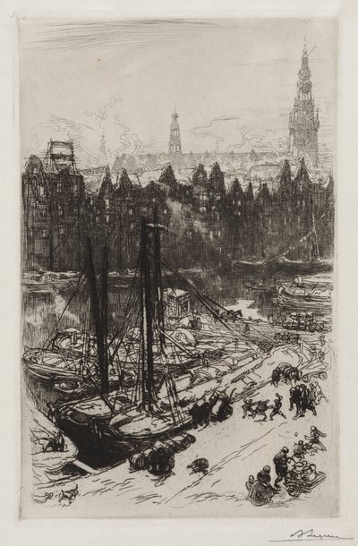 Amsterdam, widok z hotelu Victoria autorstwa Auguste Louis Lepère