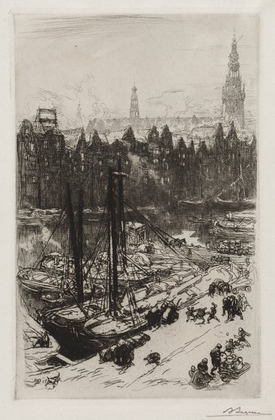 Amsterdam, widok na hotel Victoria. autorstwa Auguste Louis Lepère