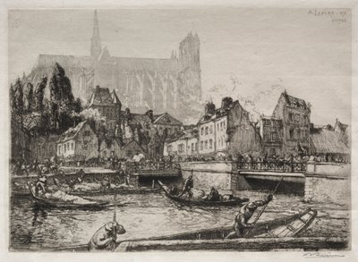 Przyloty warzyw-Amiens, 1907. autorstwa Auguste Louis Lepère