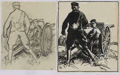 Belgijscy kanonierzy, 1914. autorstwa Auguste Louis Lepère