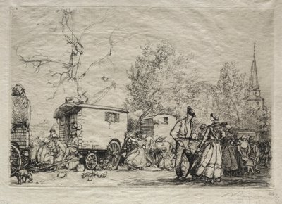 Na Jarmarku Św. Jean de Mont, 1906. autorstwa Auguste Louis Lepère