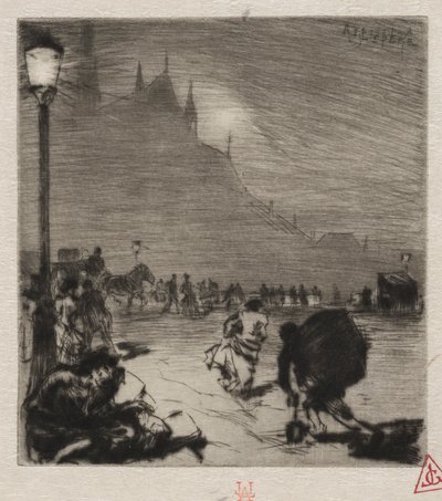 Na rogu Pont-aux-Doubles. autorstwa Auguste Louis Lepère