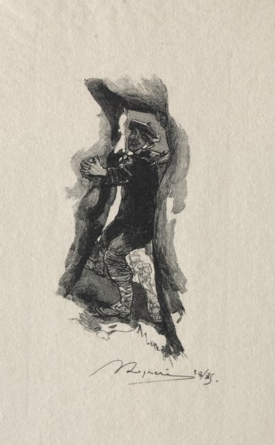Na zbezczeszczenie Sept-Cavernes autorstwa Auguste Louis Lepère