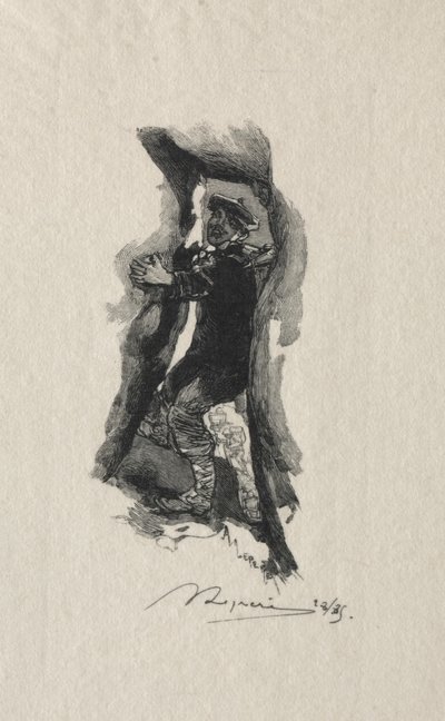Na zbezczeszczenie Sept-Cavernes. autorstwa Auguste Louis Lepère