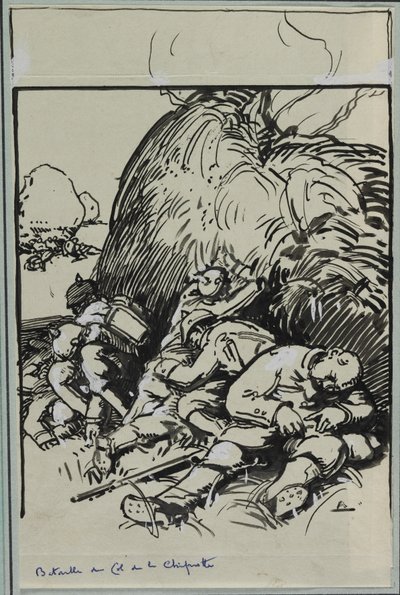 Bitwa pod przełęczą Chipotte, 1914. autorstwa Auguste Louis Lepère