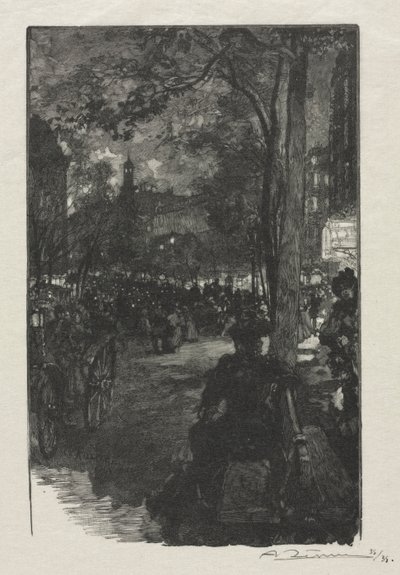 Boulevard Montmartre, wieczór autorstwa Auguste Louis Lepère