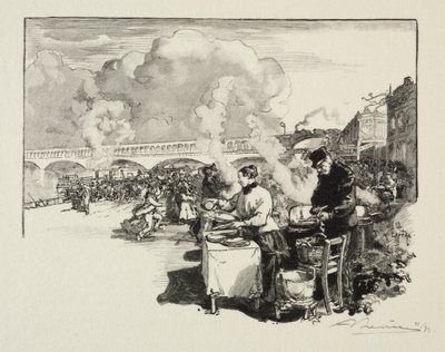 Przystań dla omnibusów. autorstwa Auguste Louis Lepère
