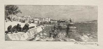 Molo w Bercy. autorstwa Auguste Louis Lepère