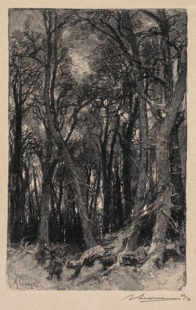 Las Fontainebleau: Bas-Bréau Las Fontainebleau: Le Bas-Bréau, 1890. autorstwa Auguste Louis Lepère