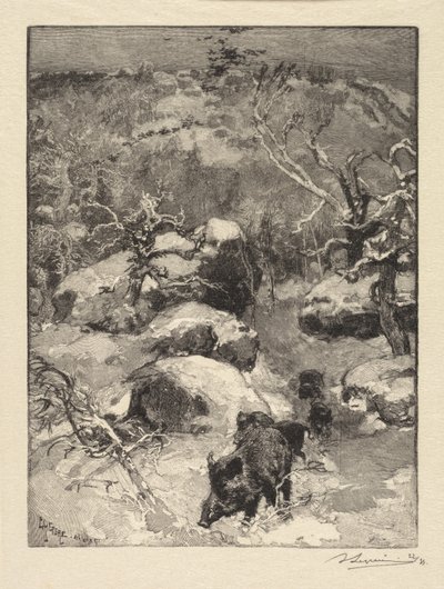 Las Fontainebleau: Klif Cuvier-Châtillon autorstwa Auguste Louis Lepère