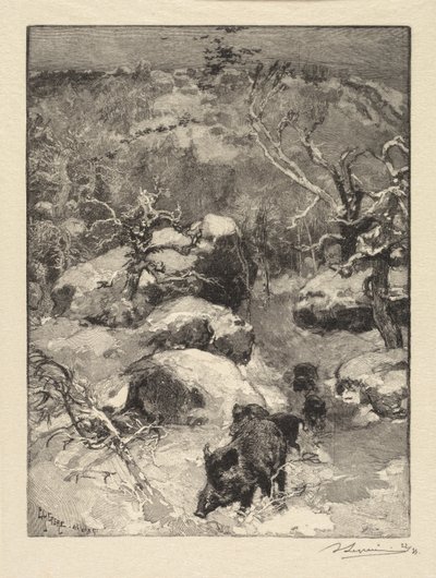 Las Fontainebleau: Klif Cuvier-Châtillon Las Fontainebleau: Roche Cuvier-Châtillon, 18 autorstwa Auguste Louis Lepère