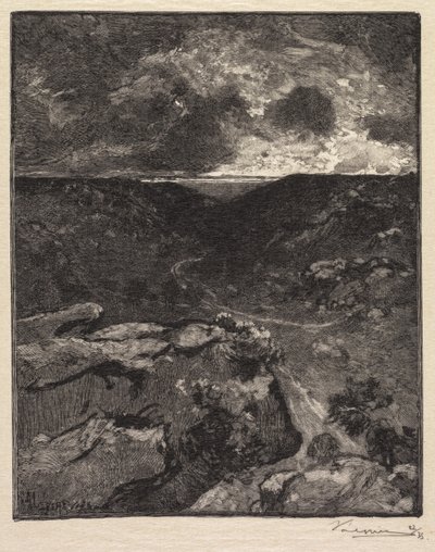 Las Fontainebleau: Dolina Franchard La Forêt de Fontainebleau: La Vallée de Franchard, 1890. autorstwa Auguste Louis Lepère