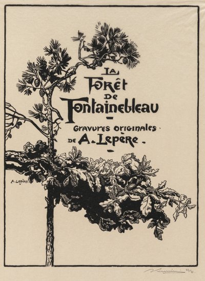 Fontainebleau Forest: Frontispiece Las Fontainebleau: Frontispiece, 1908. autorstwa Auguste Louis Lepère