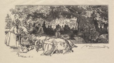 Las Fontainebleau: stołówka Matki Pichard autorstwa Auguste Louis Lepère