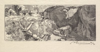 Las Fontainebleau: Kamieniołom piaskowca Las Fontainebleau: Kamieniołom piaskowca, 1890. autorstwa Auguste Louis Lepère