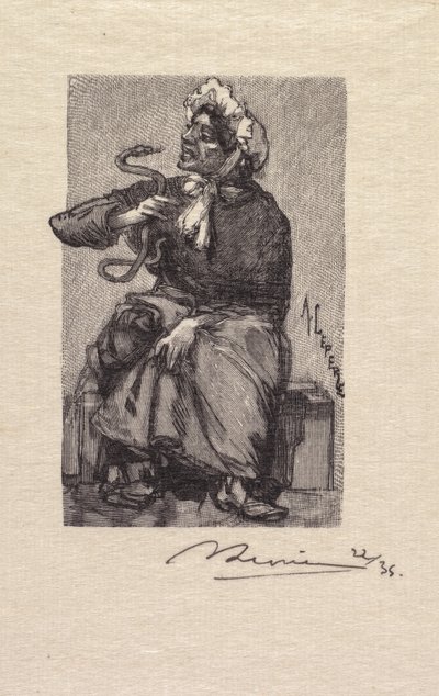 Las Fontainebleau: kupiec węży Las Fontainebleau: kupiec węży, 1890. autorstwa Auguste Louis Lepère