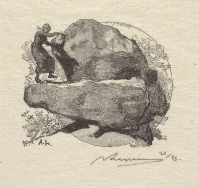Las Fontainebleau: Drżąca skała autorstwa Auguste Louis Lepère
