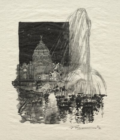 Świecące fontanny. autorstwa Auguste Louis Lepère